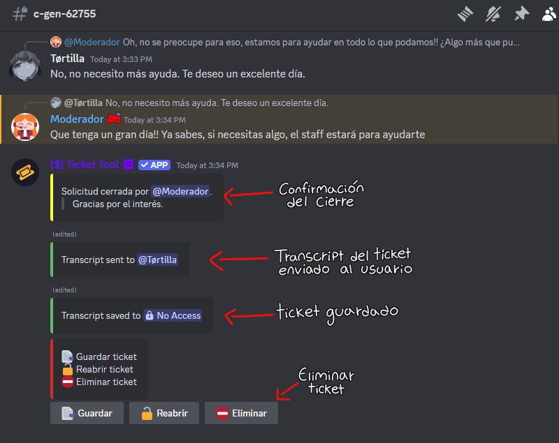 Ejemplo de un ticket cerrado